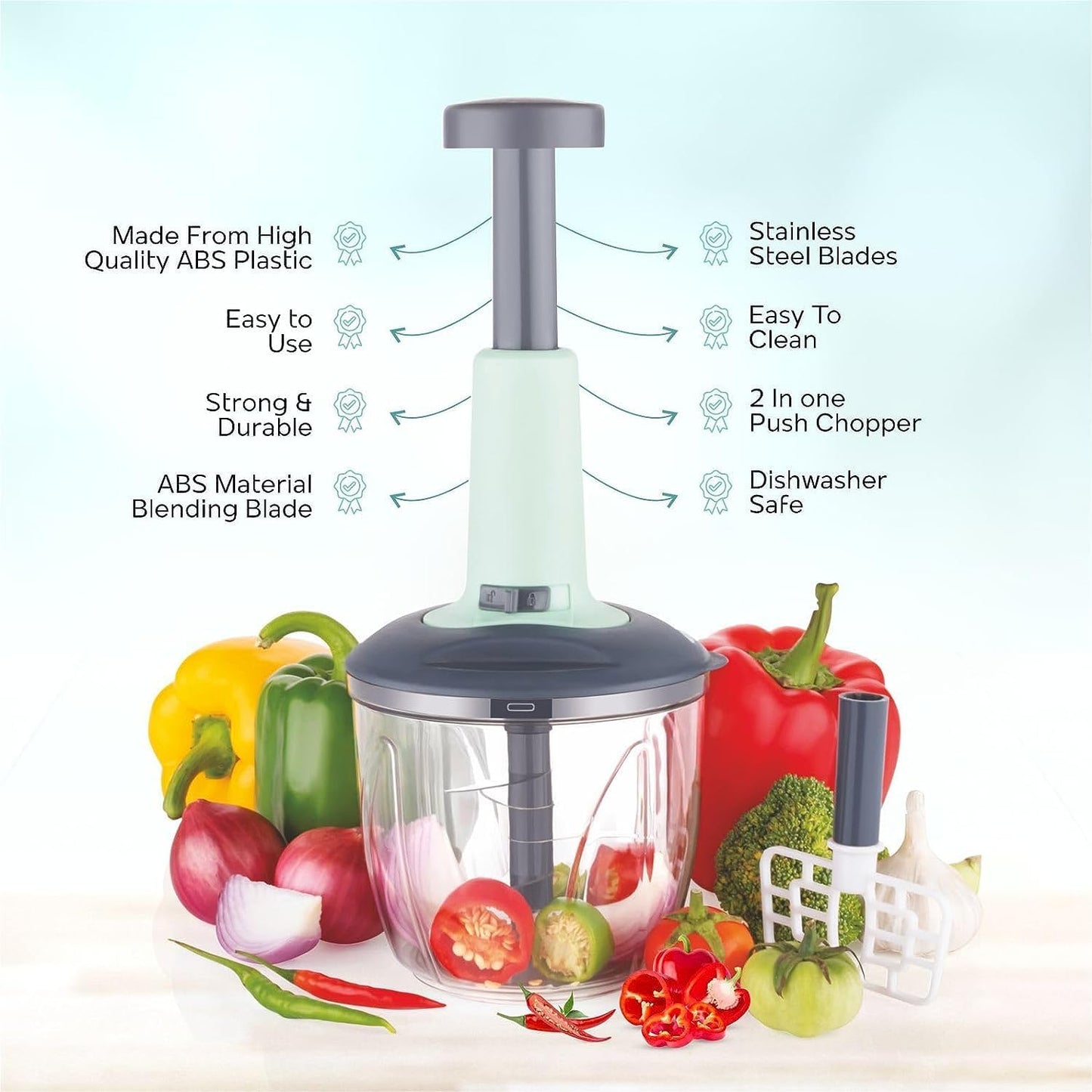 Push Chopper for Vegetables & Fruits | 1100ml