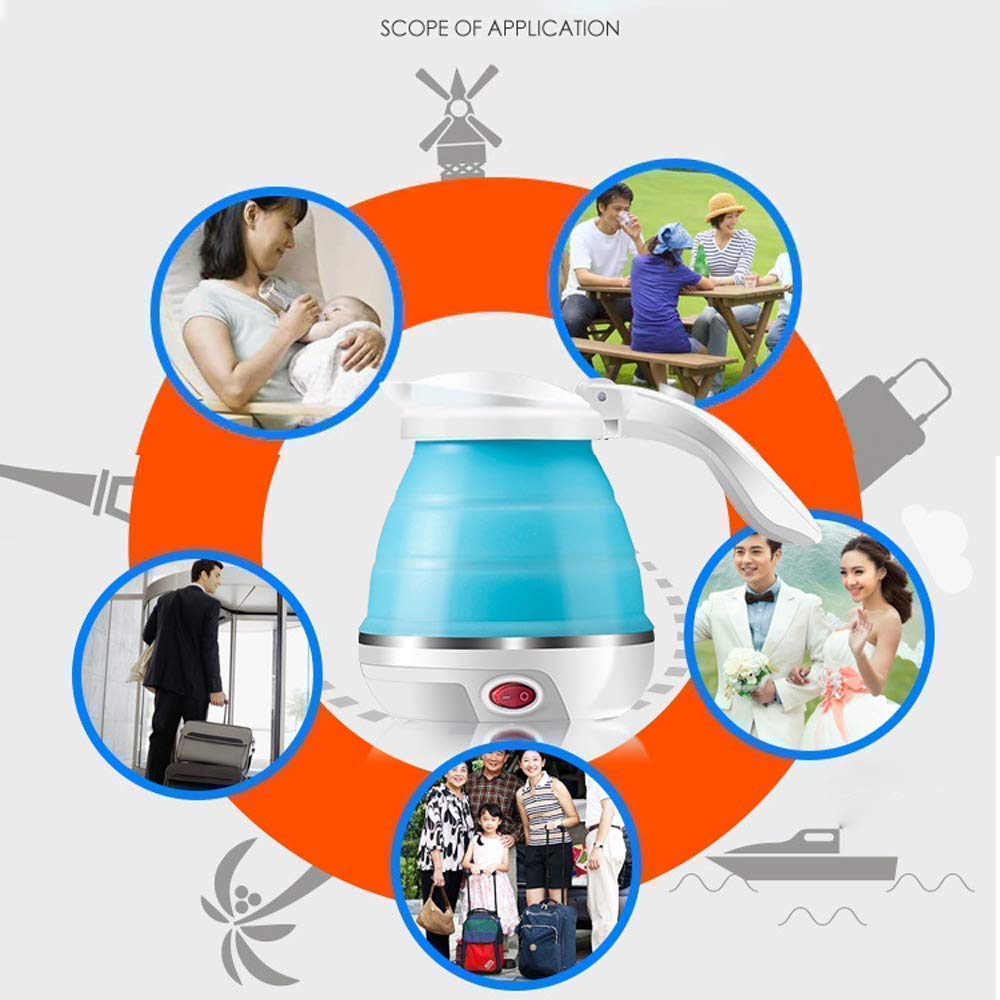 Travel Folding Electric Kettle – 600ml | Fast-Boil | Foldable & Portable