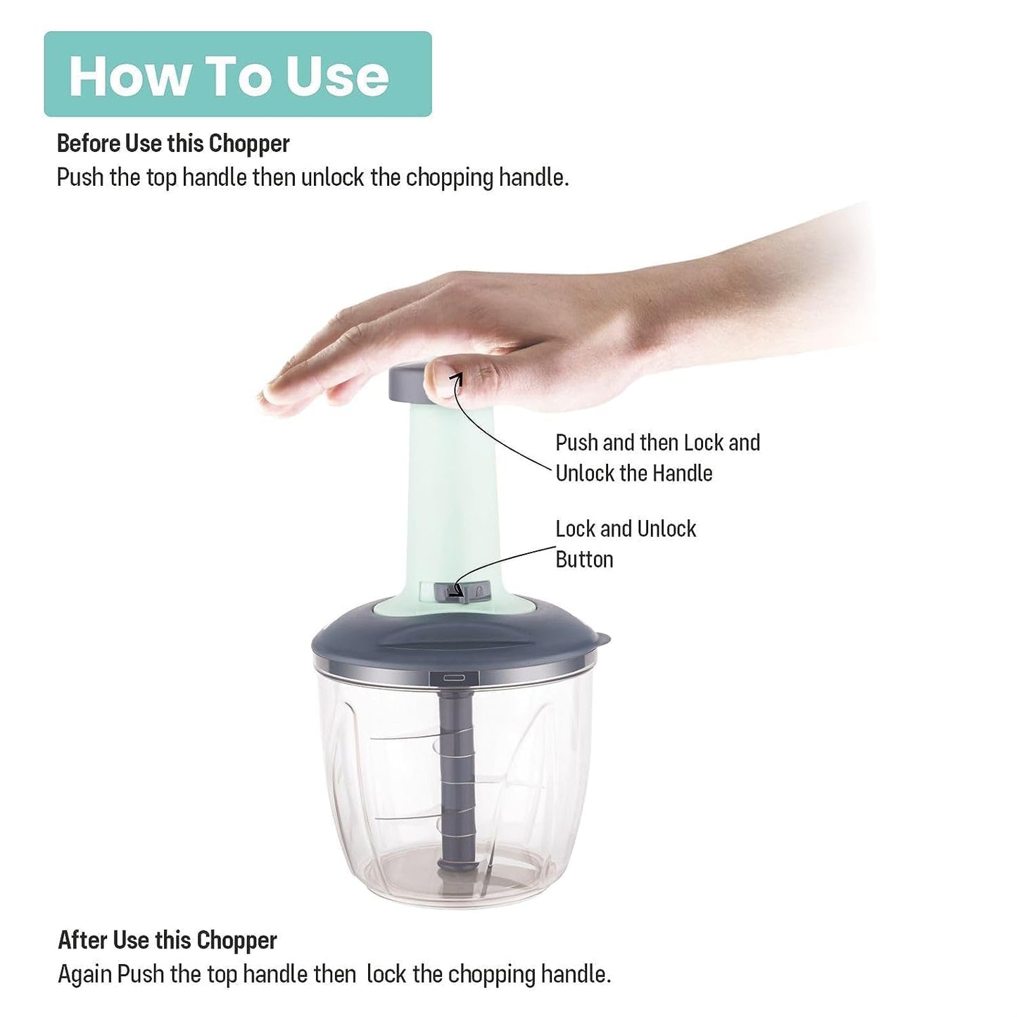 Push Chopper for Vegetables & Fruits | 1100ml